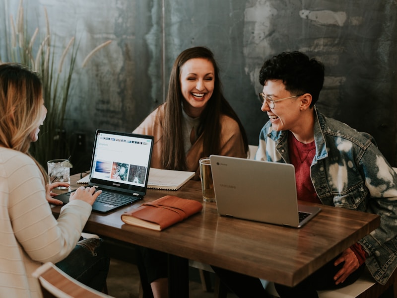 Team collaborating on digital learning project